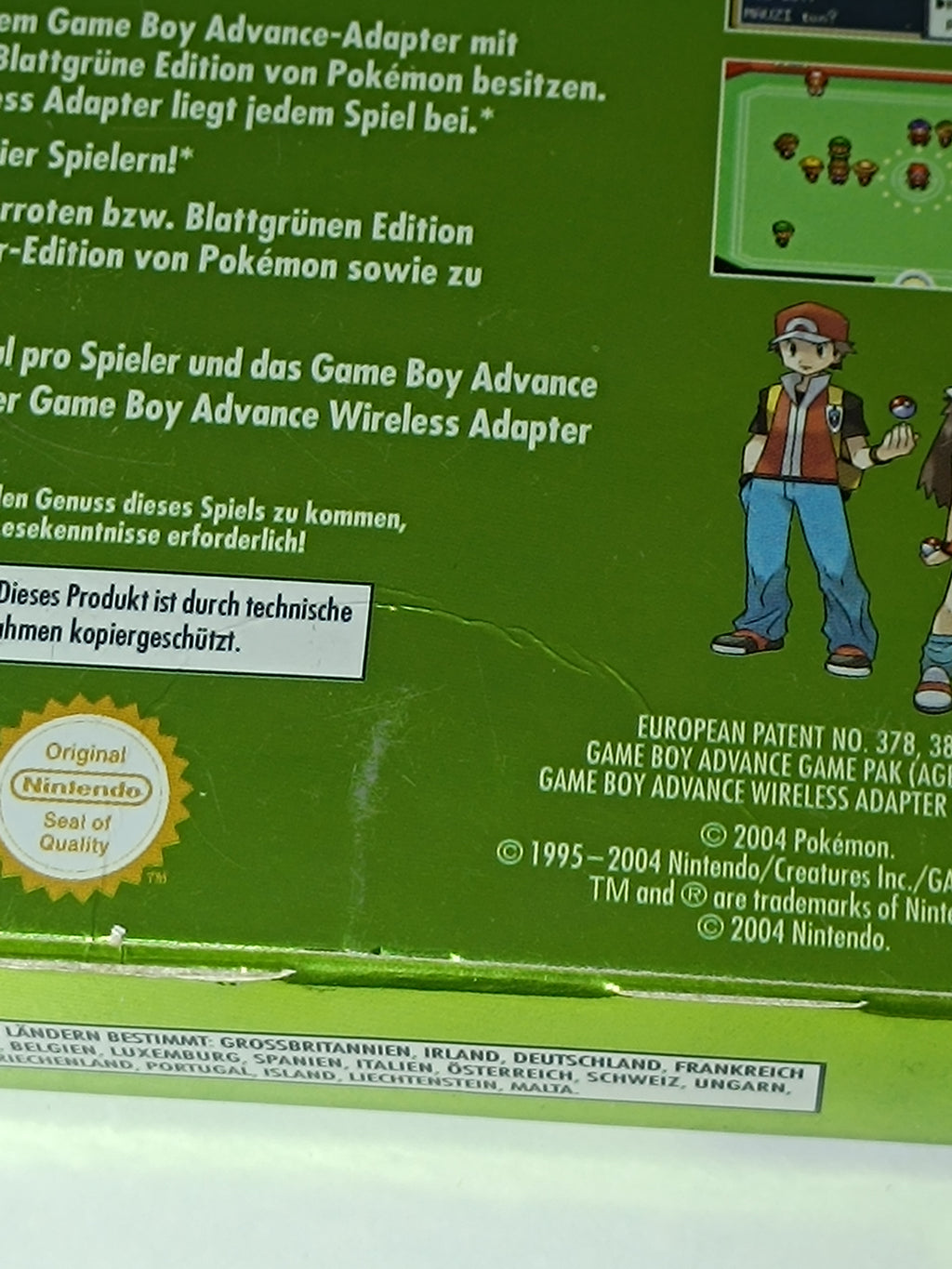 Pokemon Blattgrüne Edition GBA - Leerhülle ohne Inhalt