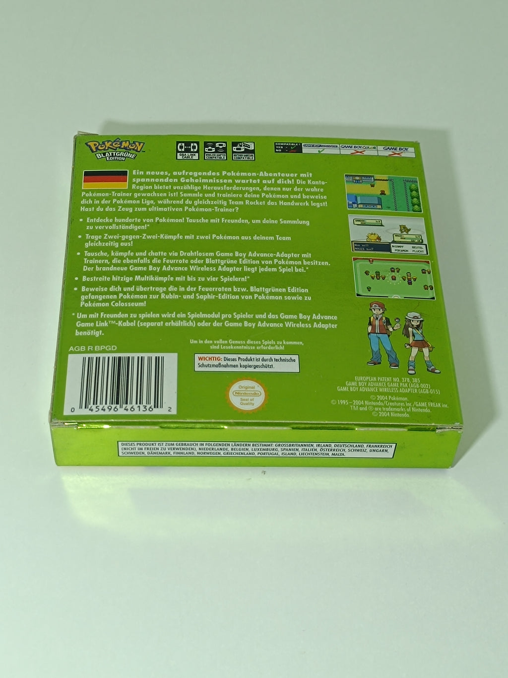 Pokemon Blattgrüne Edition GBA - inkl. Verpackung, Inlay & VIP Code