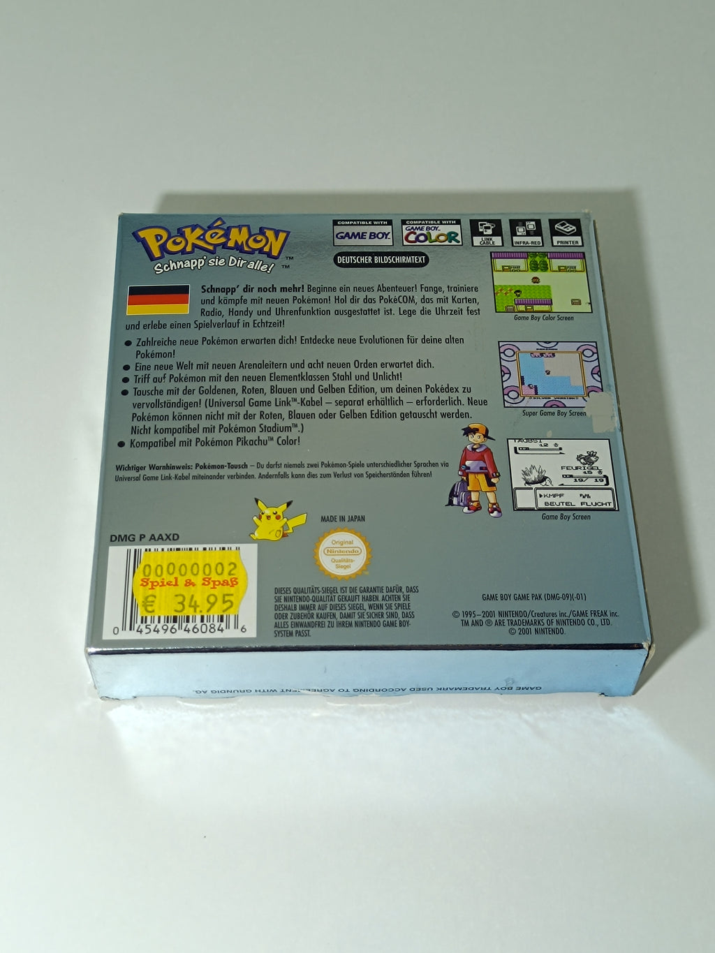 Pokemon Silberne Edition Game Boy Color - inkl. Verpackung & Anleitung