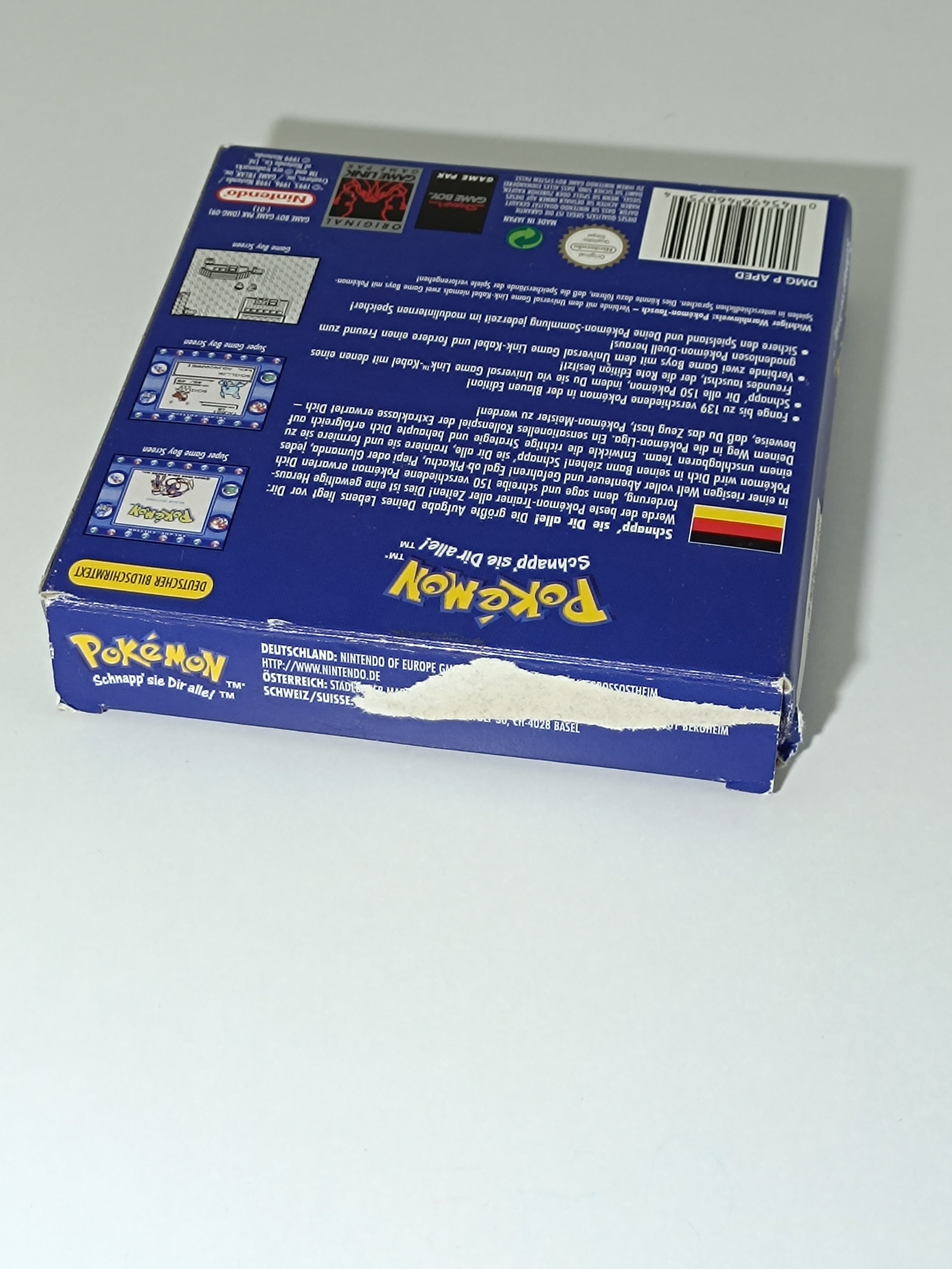 Pokemon Blaue Edition Game Boy - inkl. Verpackung