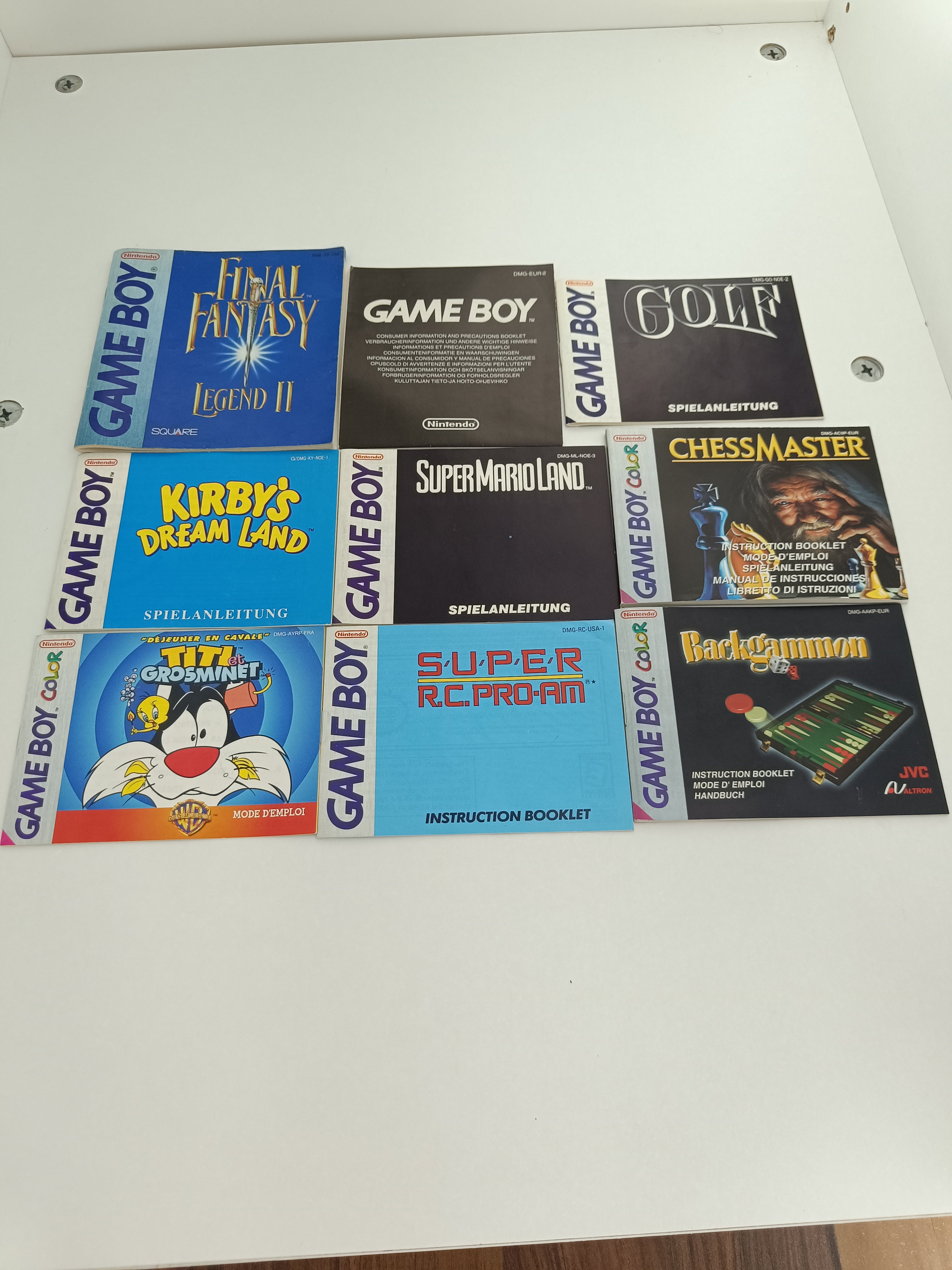 Zubehör: 9 Nintendo Gameboy Spiele Anleitungen