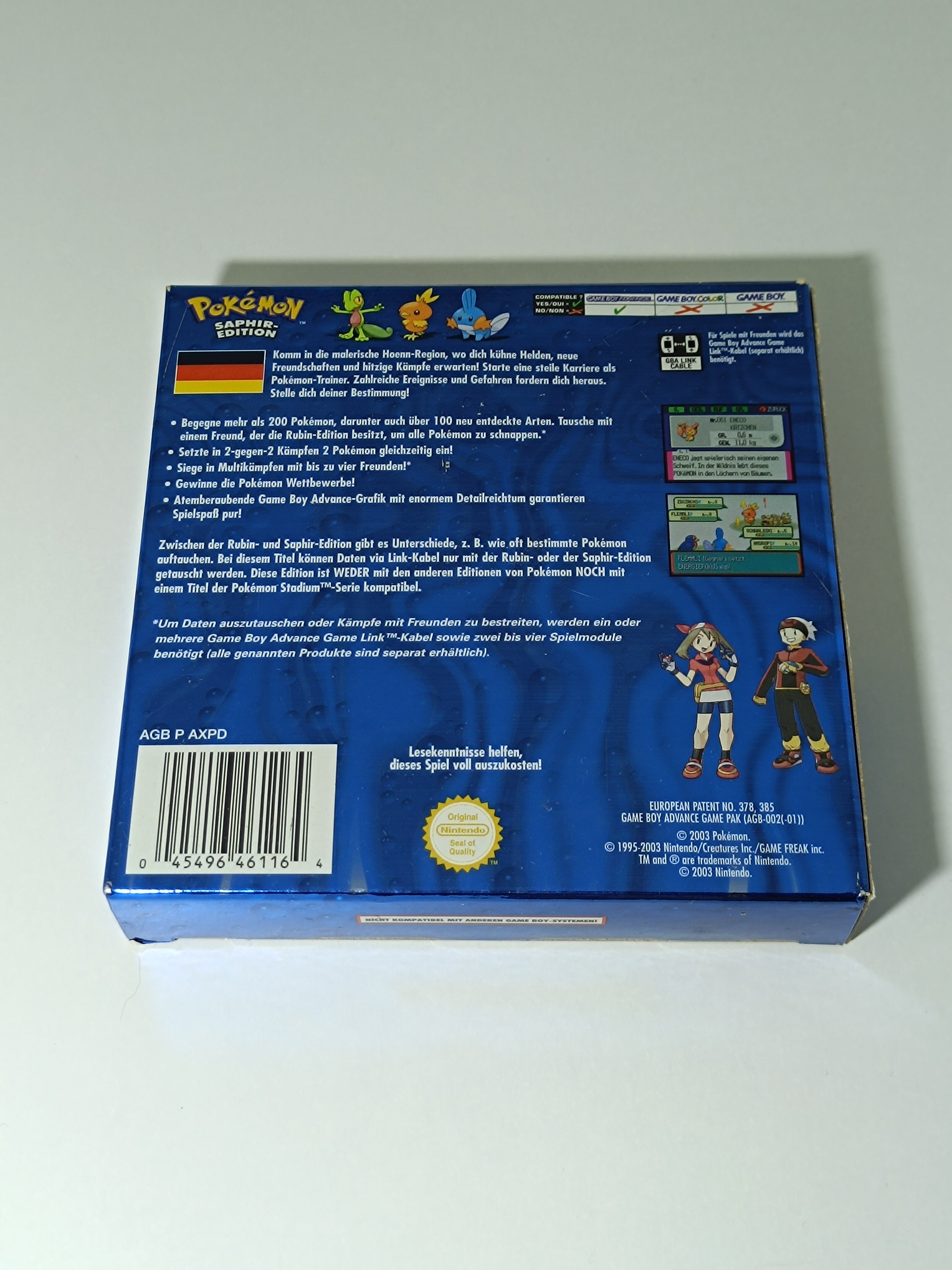 Pokemon Saphir Edition GBA - inkl. Verpackung, Anleitung & Inlay