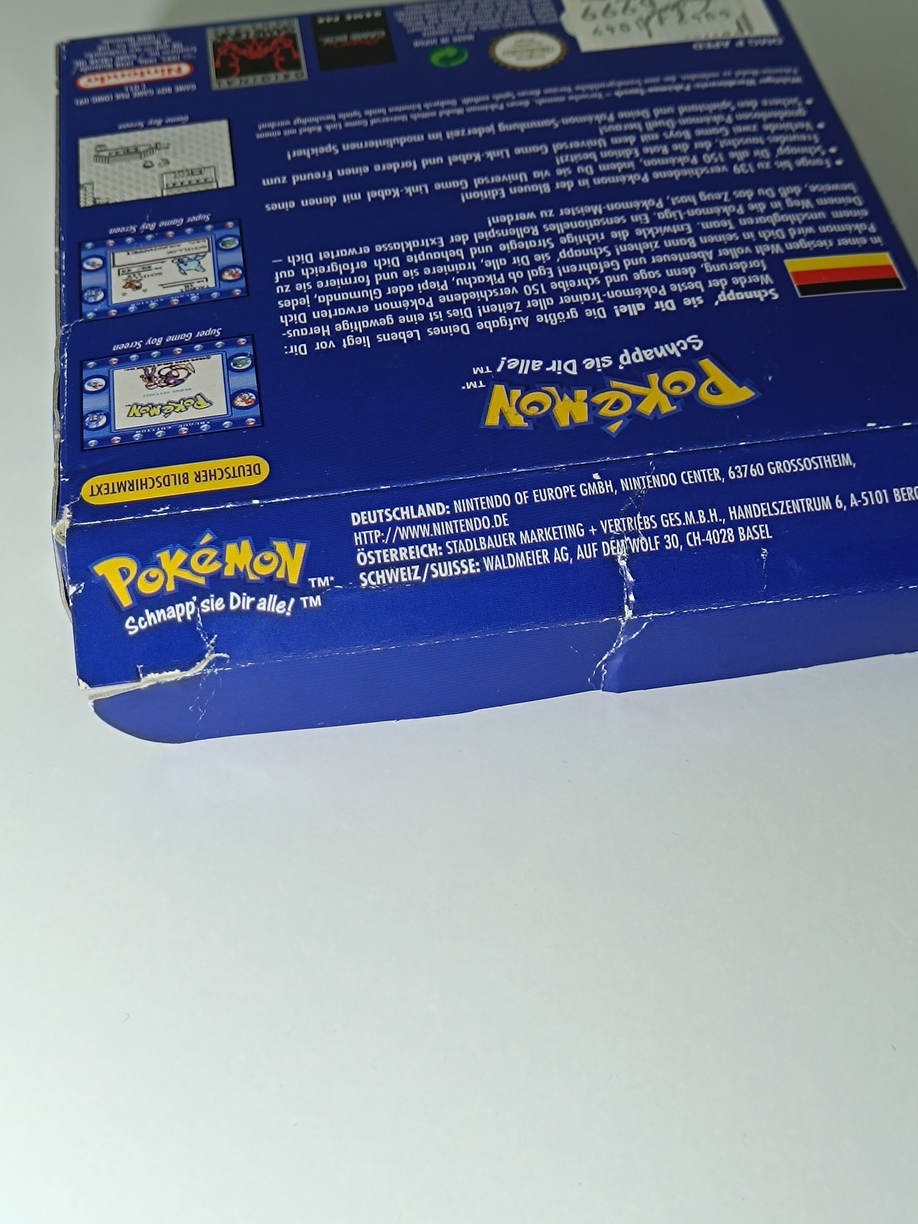 Pokemon Blaue Edition Game Boy - inkl. Verpackung, Anleitung & Inlay