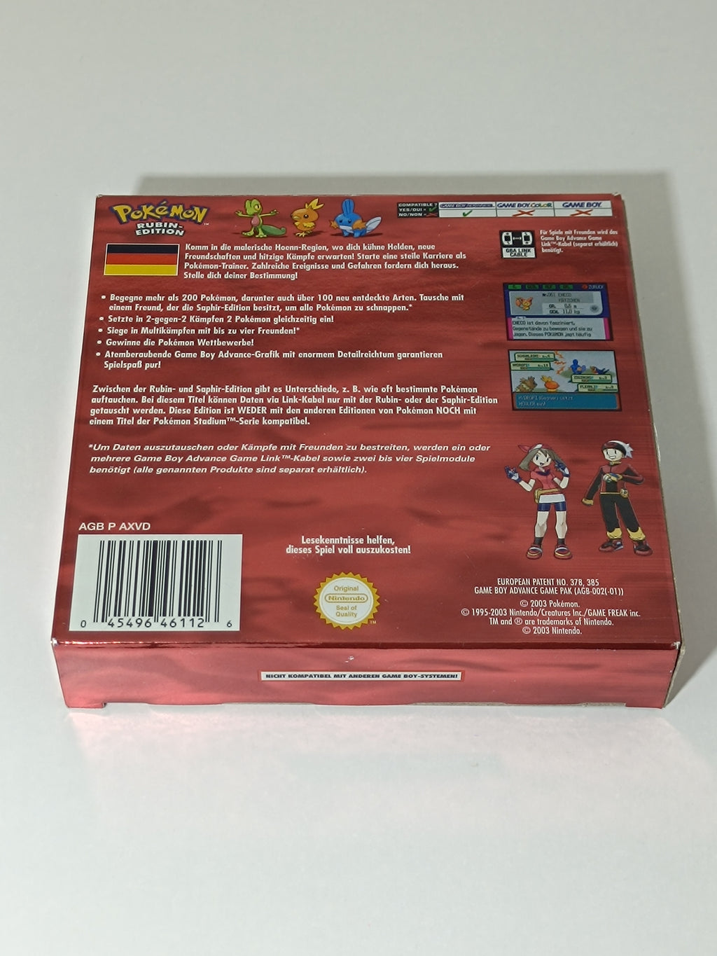 Pokemon Rubin Edition GBA - Leerhülle inkl. Anleitung & Inlay