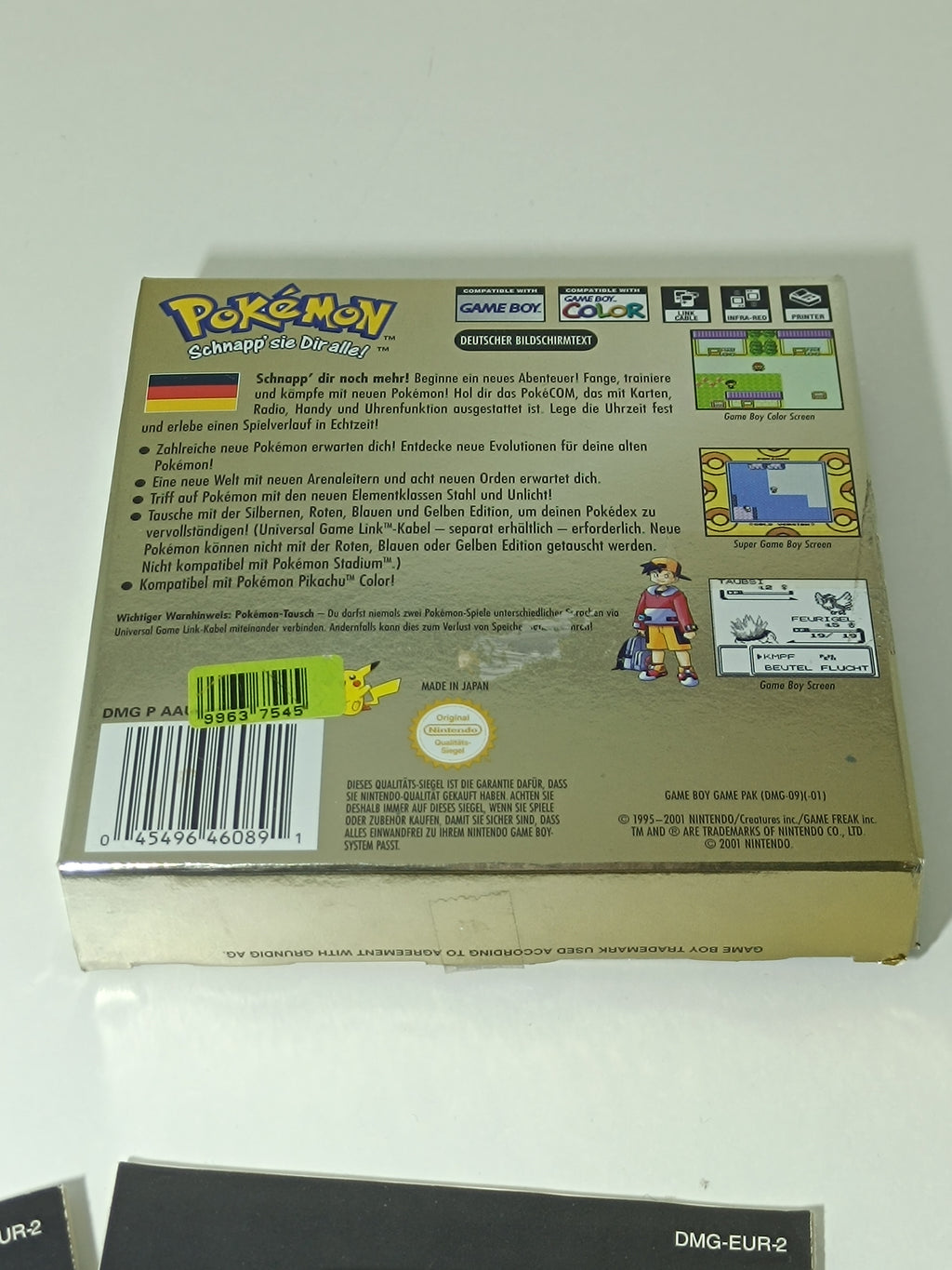 Pokemon Gold Edition Game Boy Color mit Verpackung