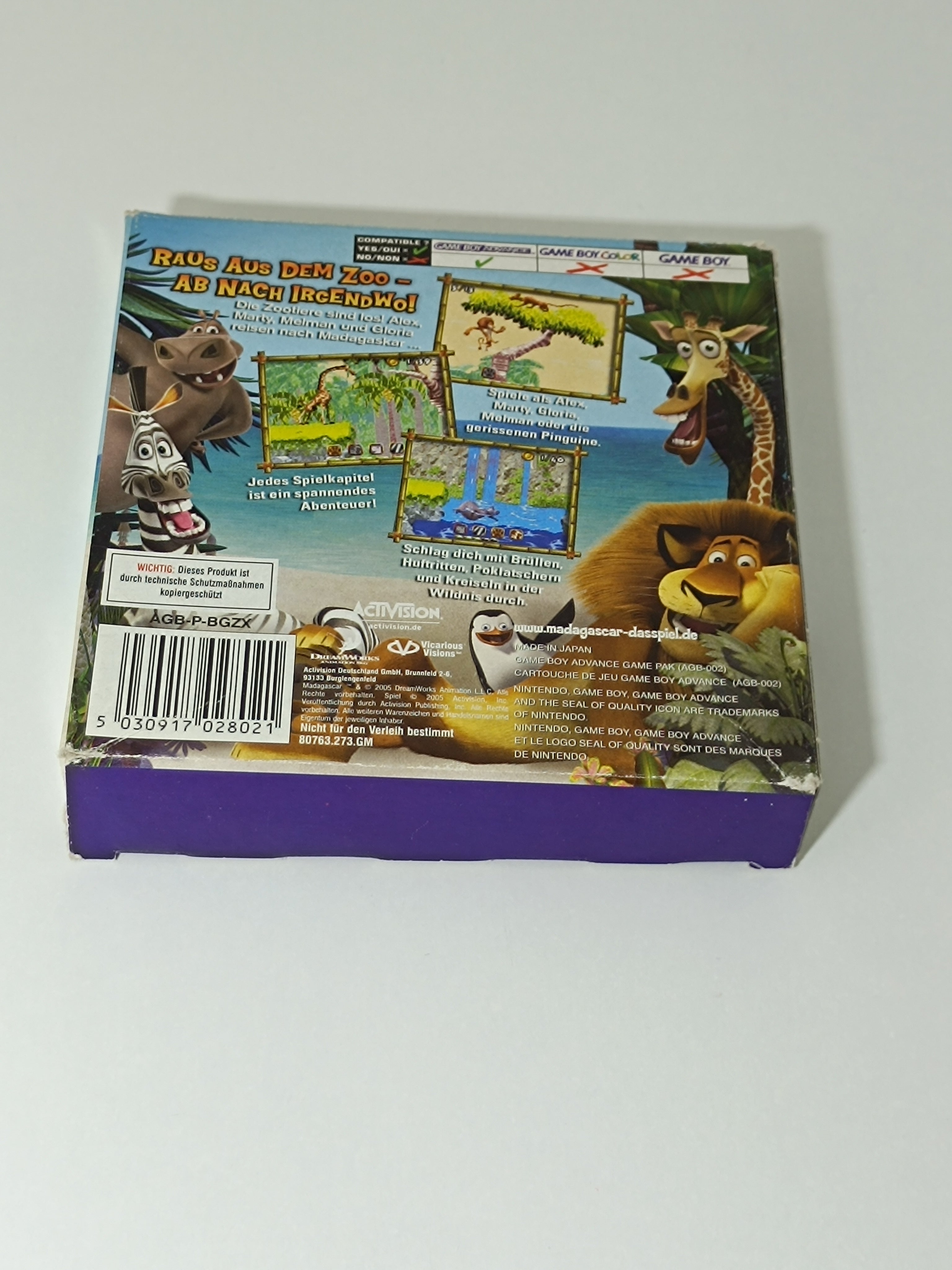 Madagascar GBA - inkl. Verpackung, Anleitung & Inlay
