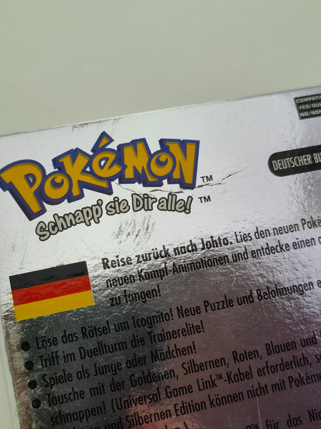 Pokemon Kristall Edition - Leerhülle mit Anleitung