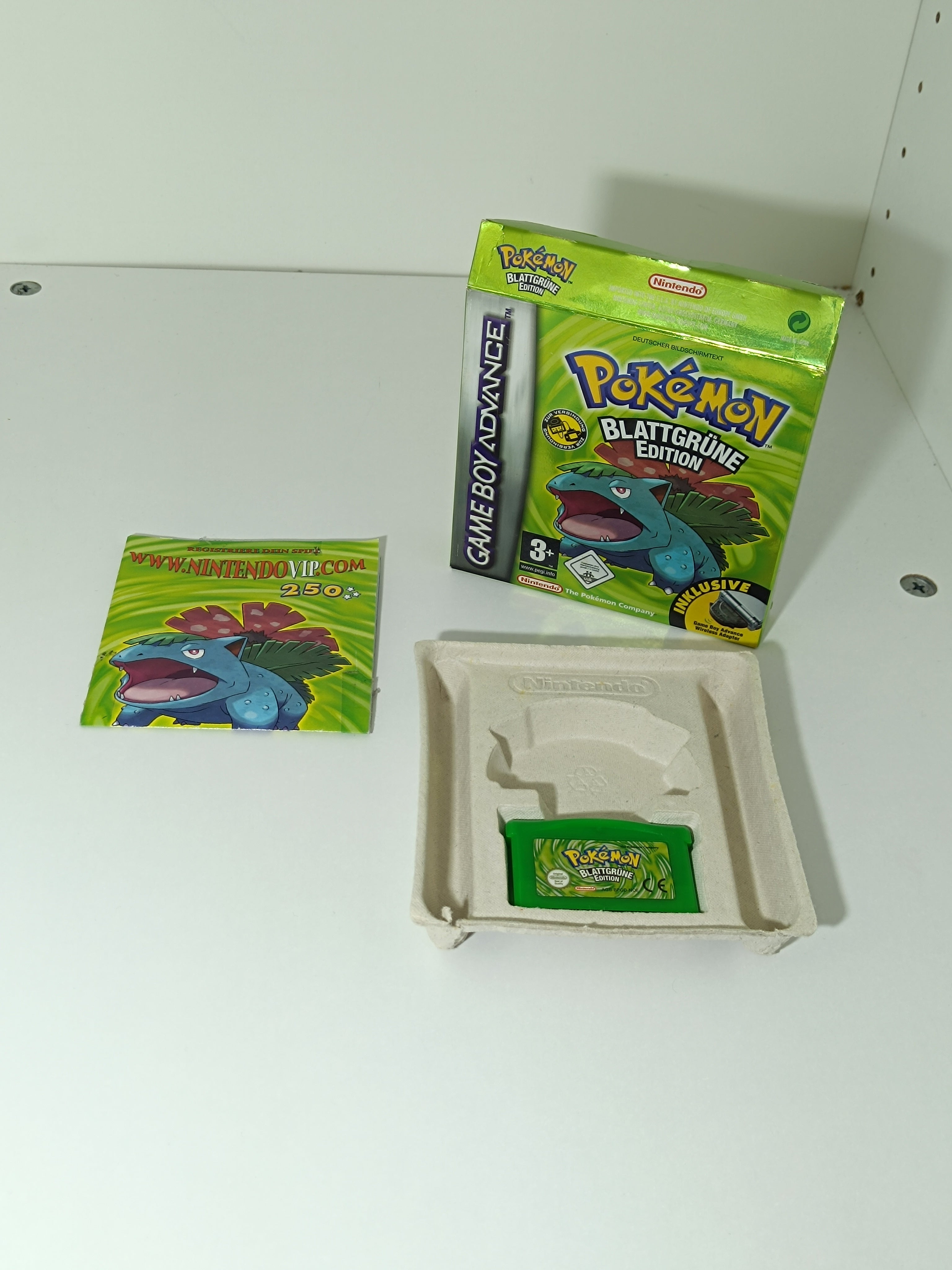 Pokemon Blattgrüne Edition GBA - inkl. Verpackung, Inlay & VIP Code