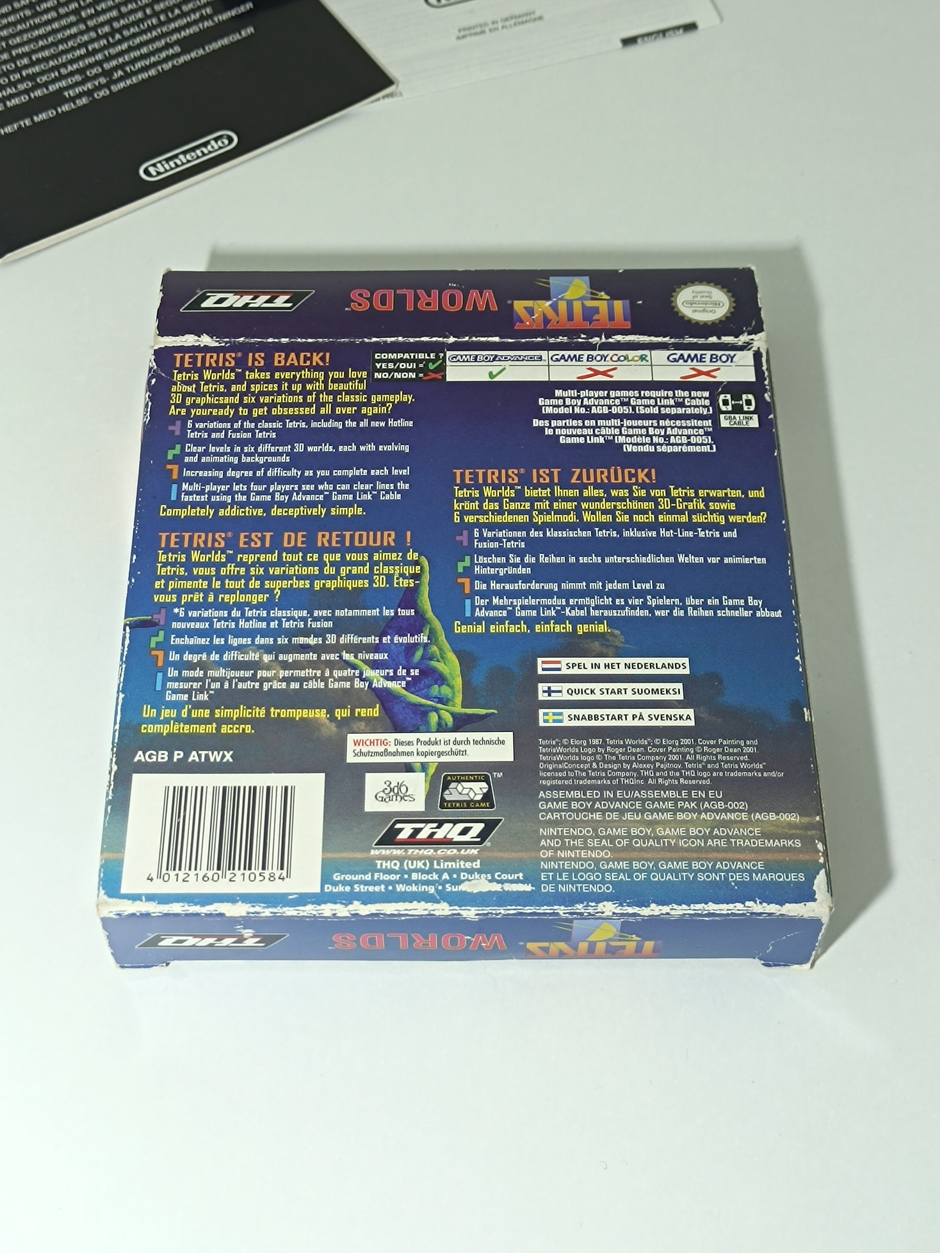 Tetris Worlds Game Boy Advance mit Verpackung & Anleitung