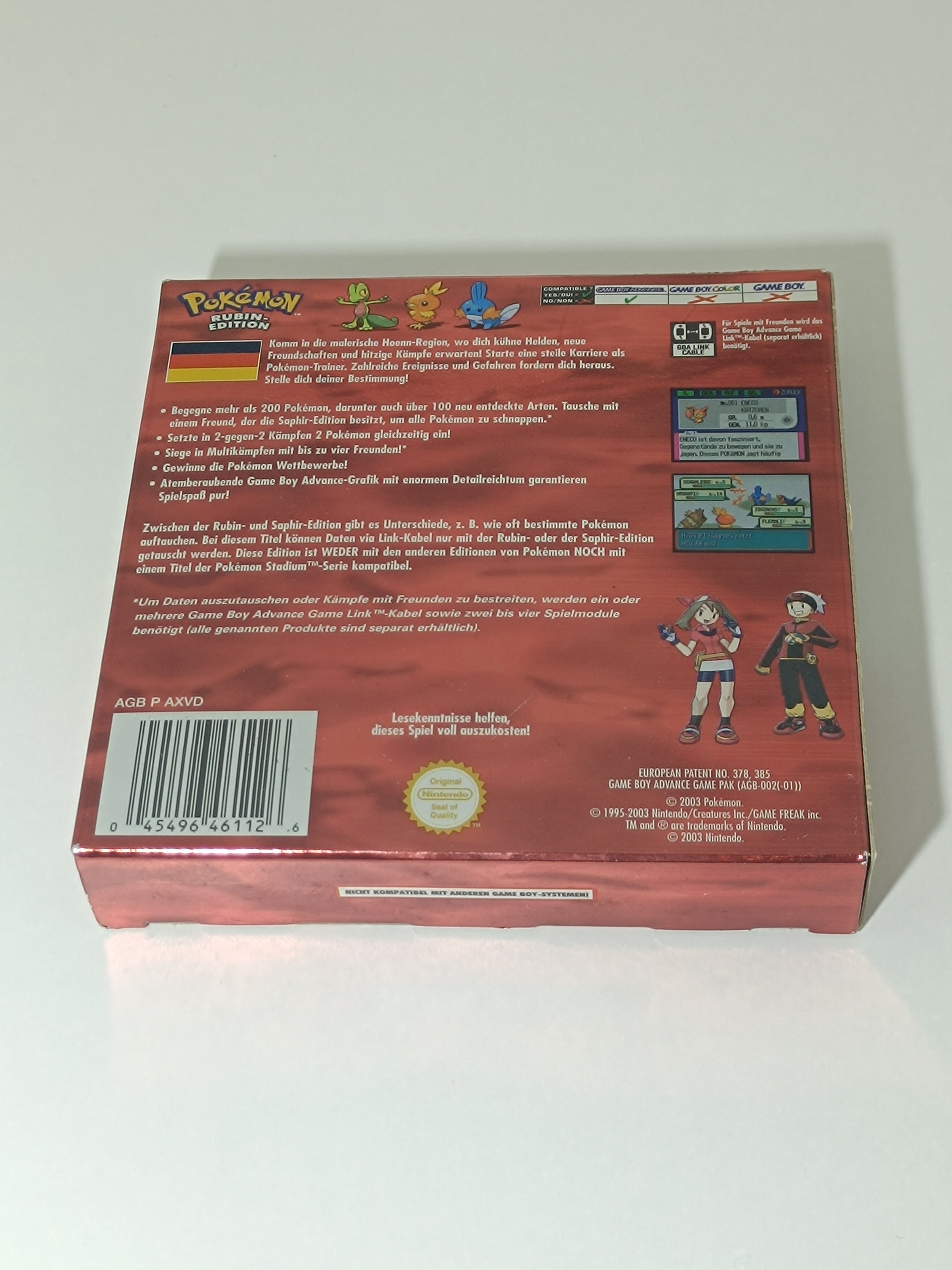 Pokemon Rubin Edition Game Boy Advance mit Verpackung & Anleitung