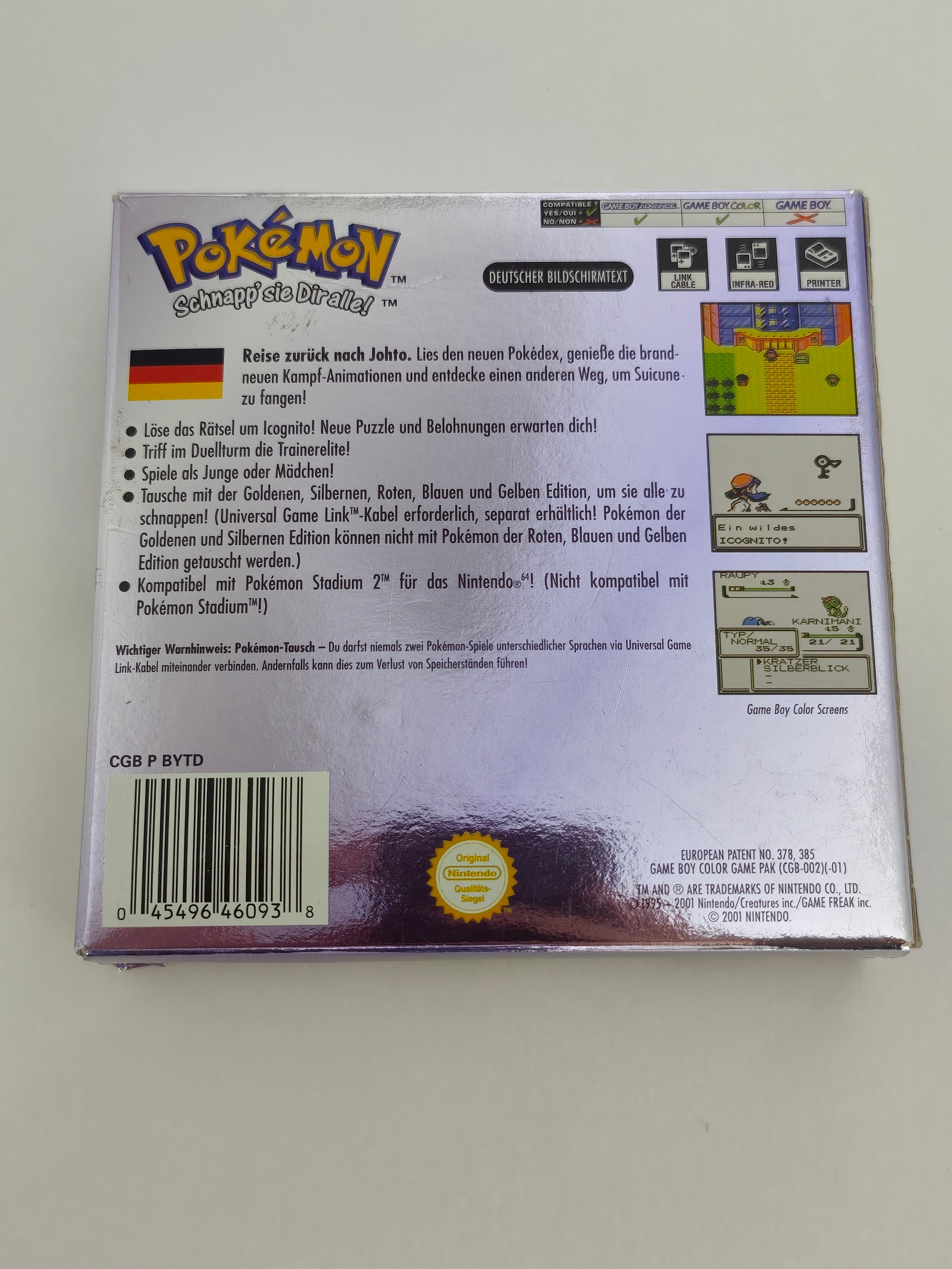 Pokemon Kristall Edition - Leerhülle mit Anleitung